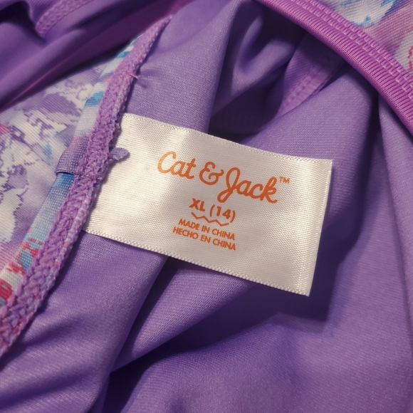 NWT Cat & Jack Girl's Shorts Unitard/Leotard Gymnastics Dance Tie-Dye XL 14 - Picture 2 of 5